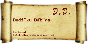Deáky Dóra névjegykártya